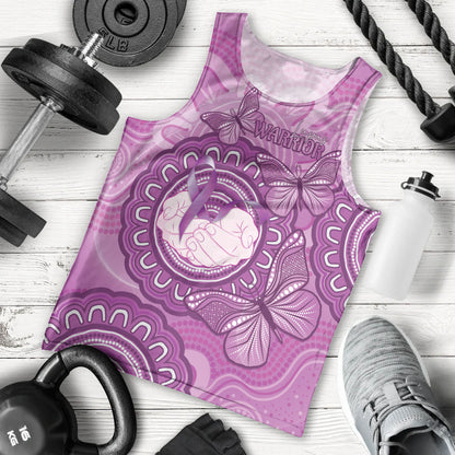 Australia Lupus Support Month Personalised Men Tank Top Warrior Purple Ribbon Butterflies Indigenous Art