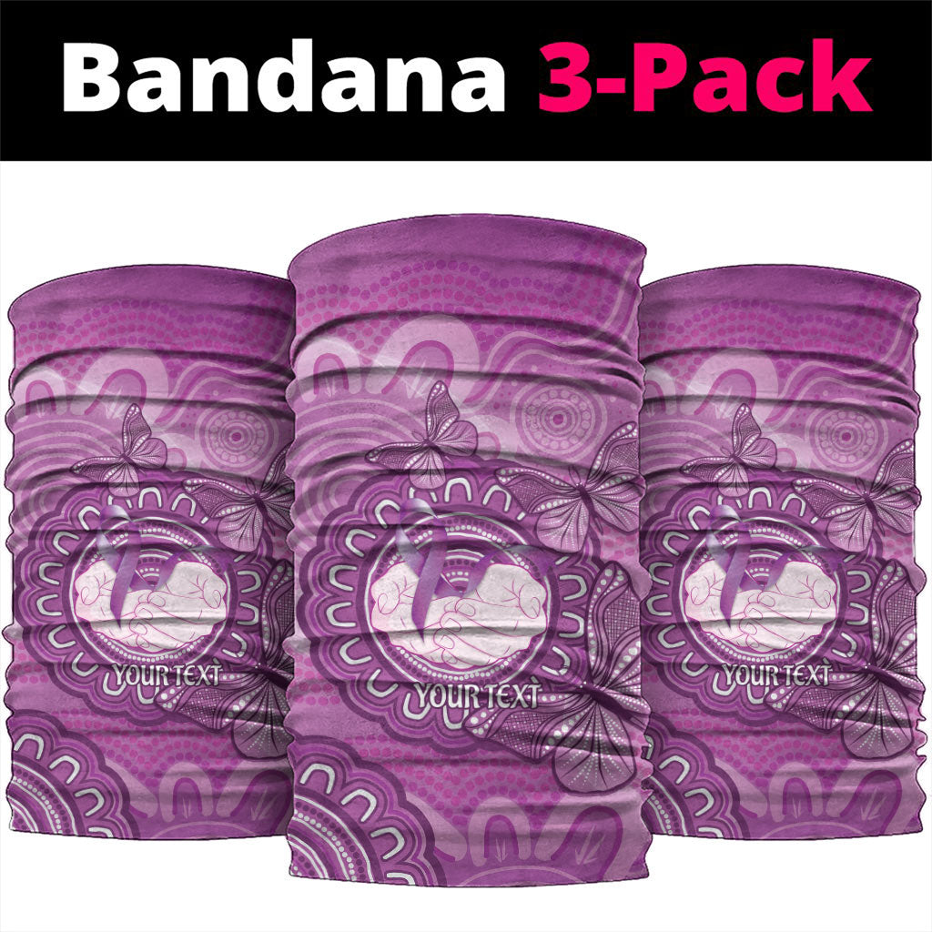 Australia Lupus Support Month Personalised Neck Gaiter Warrior Purple Ribbon Butterflies Indigenous Art