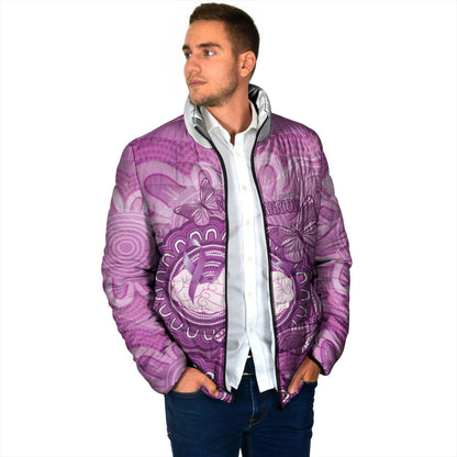 Australia Lupus Support Month Personalised Padded Jacket Warrior Purple Ribbon Butterflies Indigenous Art