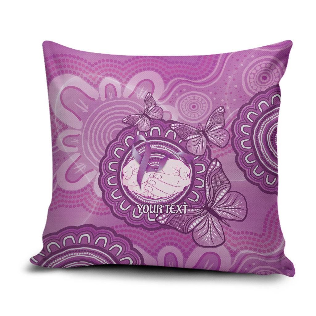 Australia Lupus Support Month Personalised Pillow Cover Warrior Purple Ribbon Butterflies Indigenous Art