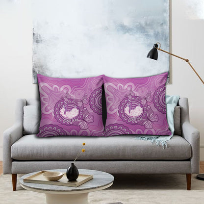 Australia Lupus Support Month Personalised Pillow Cover Warrior Purple Ribbon Butterflies Indigenous Art