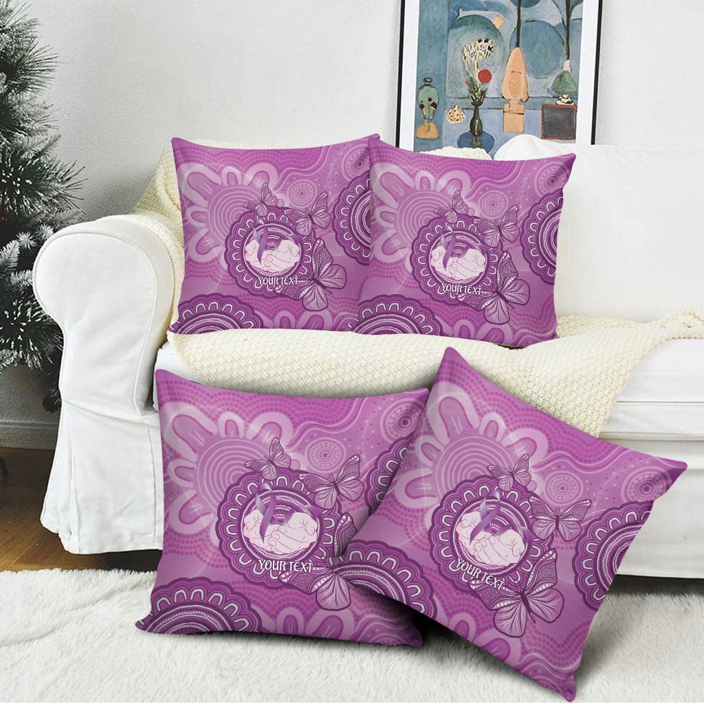 Australia Lupus Support Month Personalised Pillow Cover Warrior Purple Ribbon Butterflies Indigenous Art