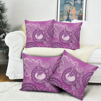 Australia Lupus Support Month Personalised Pillow Cover Warrior Purple Ribbon Butterflies Indigenous Art