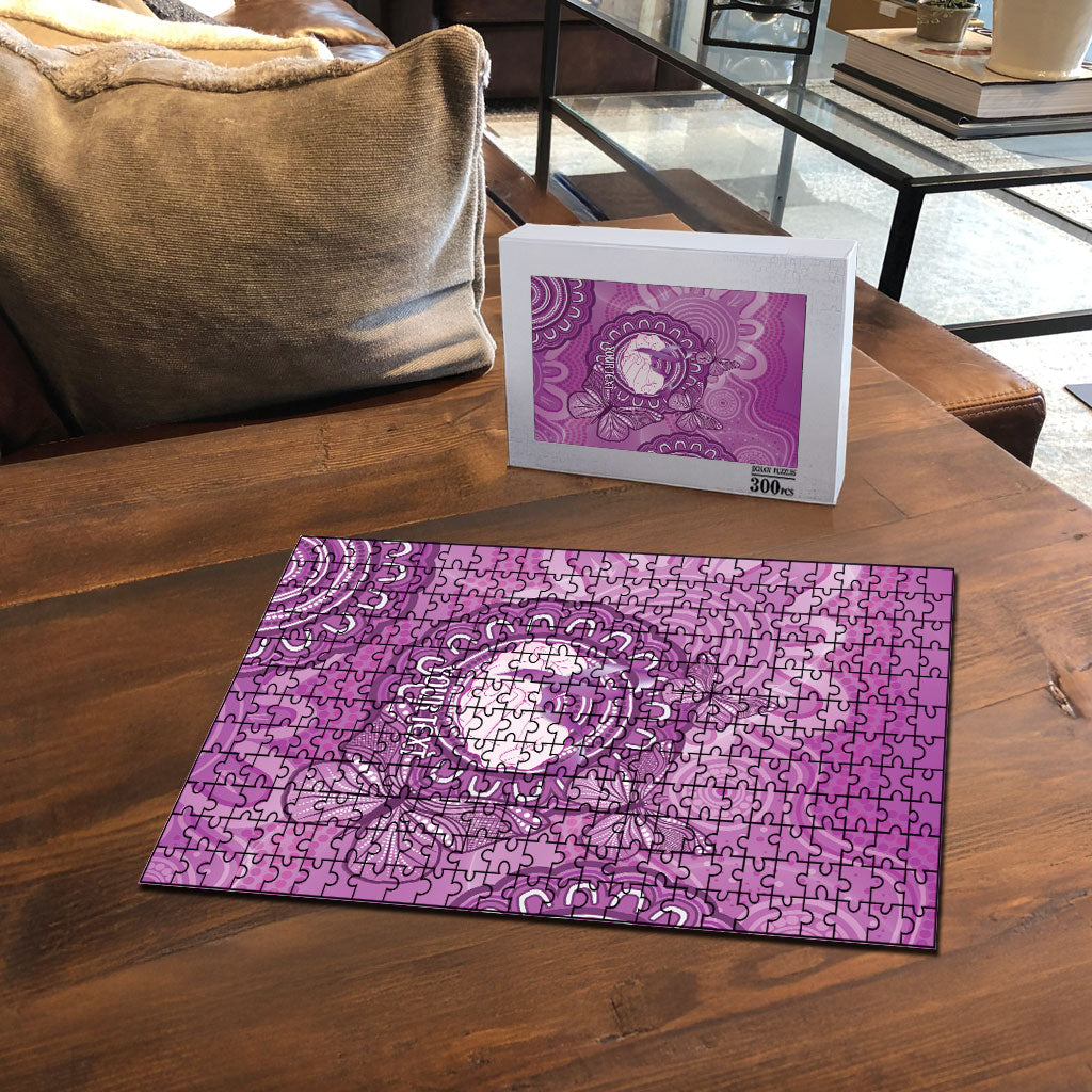Australia Lupus Support Month Personalised Puzzle Warrior Purple Ribbon Butterflies Indigenous Art