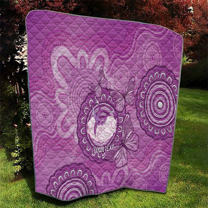 Australia Lupus Support Month Personalised Quilt Warrior Purple Ribbon Butterflies Indigenous Art