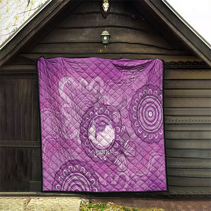 Australia Lupus Support Month Personalised Quilt Warrior Purple Ribbon Butterflies Indigenous Art
