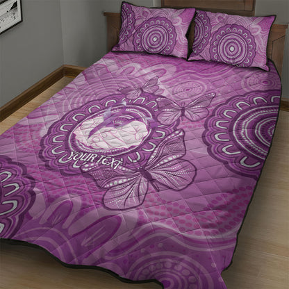 Australia Lupus Support Month Personalised Quilt Bed Set Warrior Purple Ribbon Butterflies Indigenous Art