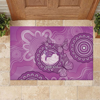 Australia Lupus Support Month Personalised Rubber Doormat Warrior Purple Ribbon Butterflies Indigenous Art