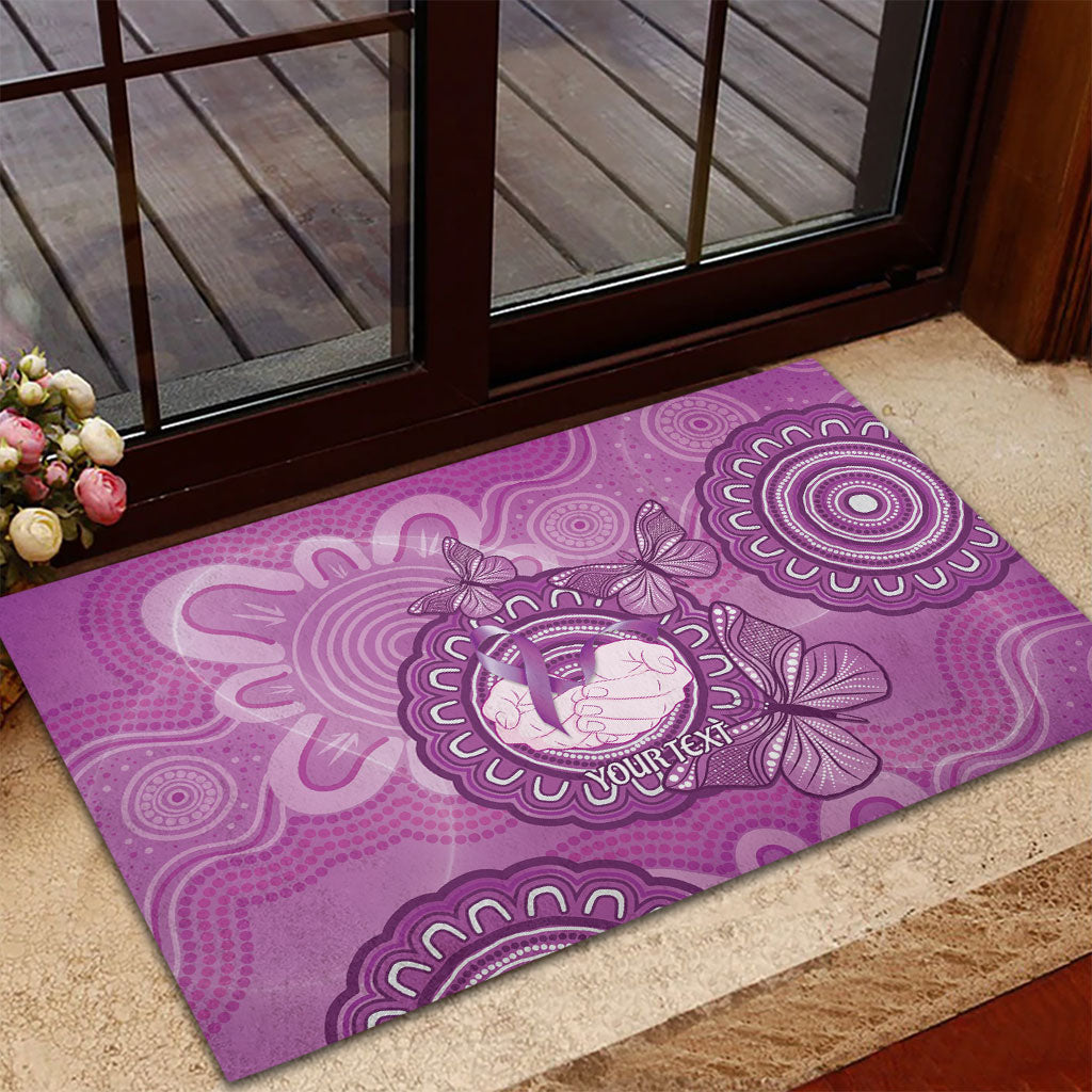 Australia Lupus Support Month Personalised Rubber Doormat Warrior Purple Ribbon Butterflies Indigenous Art
