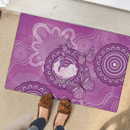 Australia Lupus Support Month Personalised Rubber Doormat Warrior Purple Ribbon Butterflies Indigenous Art