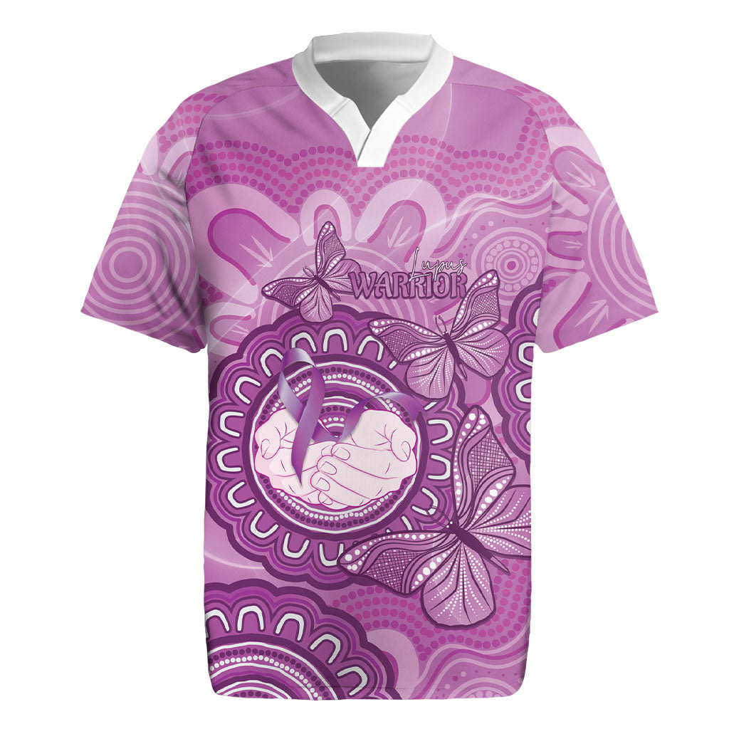Australia Lupus Support Month Personalised Rugby Jersey Warrior Purple Ribbon Butterflies Indigenous Art