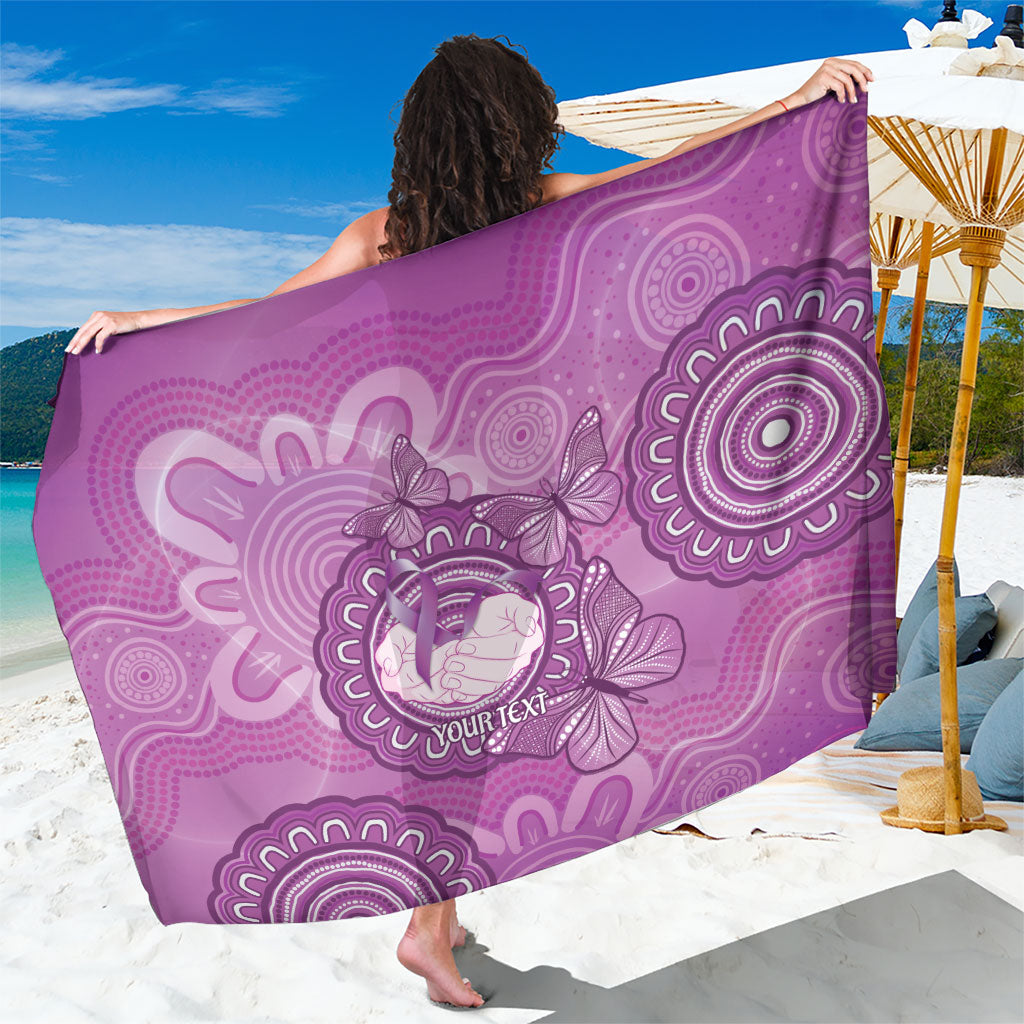 Australia Lupus Support Month Personalised Sarong Warrior Purple Ribbon Butterflies Indigenous Art