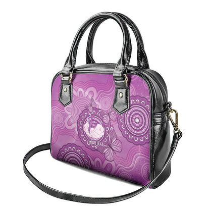 Australia Lupus Support Month Personalised Shoulder Handbag Warrior Purple Ribbon Butterflies Indigenous Art