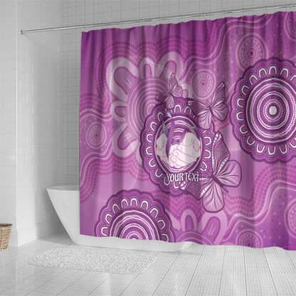 Australia Lupus Support Month Personalised Shower Curtain Warrior Purple Ribbon Butterflies Indigenous Art