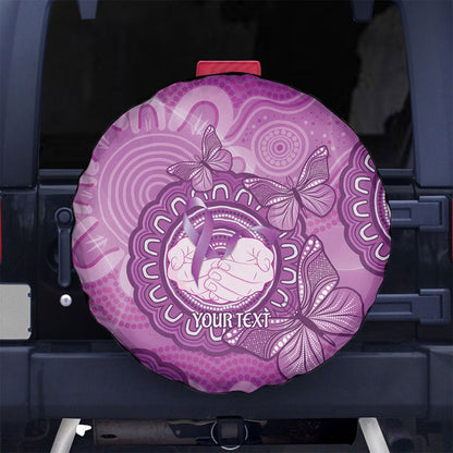Australia Lupus Support Month Personalised Spare Tire Cover Warrior Purple Ribbon Butterflies Indigenous Art