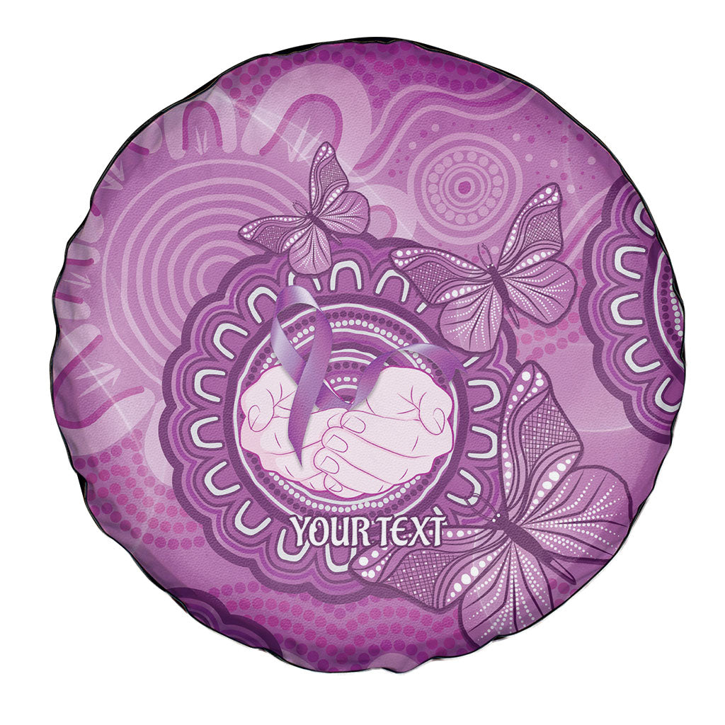 Australia Lupus Support Month Personalised Spare Tire Cover Warrior Purple Ribbon Butterflies Indigenous Art