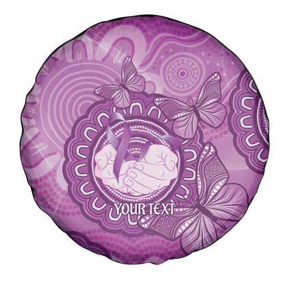 Australia Lupus Support Month Personalised Spare Tire Cover Warrior Purple Ribbon Butterflies Indigenous Art