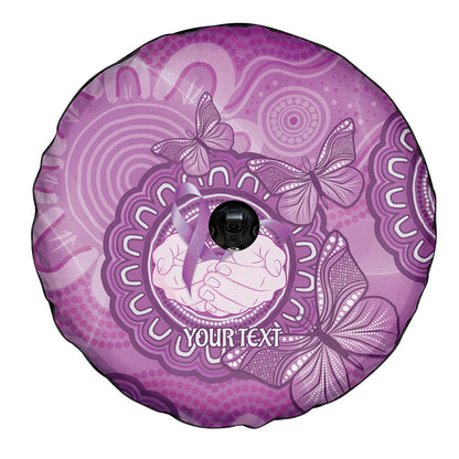 Australia Lupus Support Month Personalised Spare Tire Cover Warrior Purple Ribbon Butterflies Indigenous Art