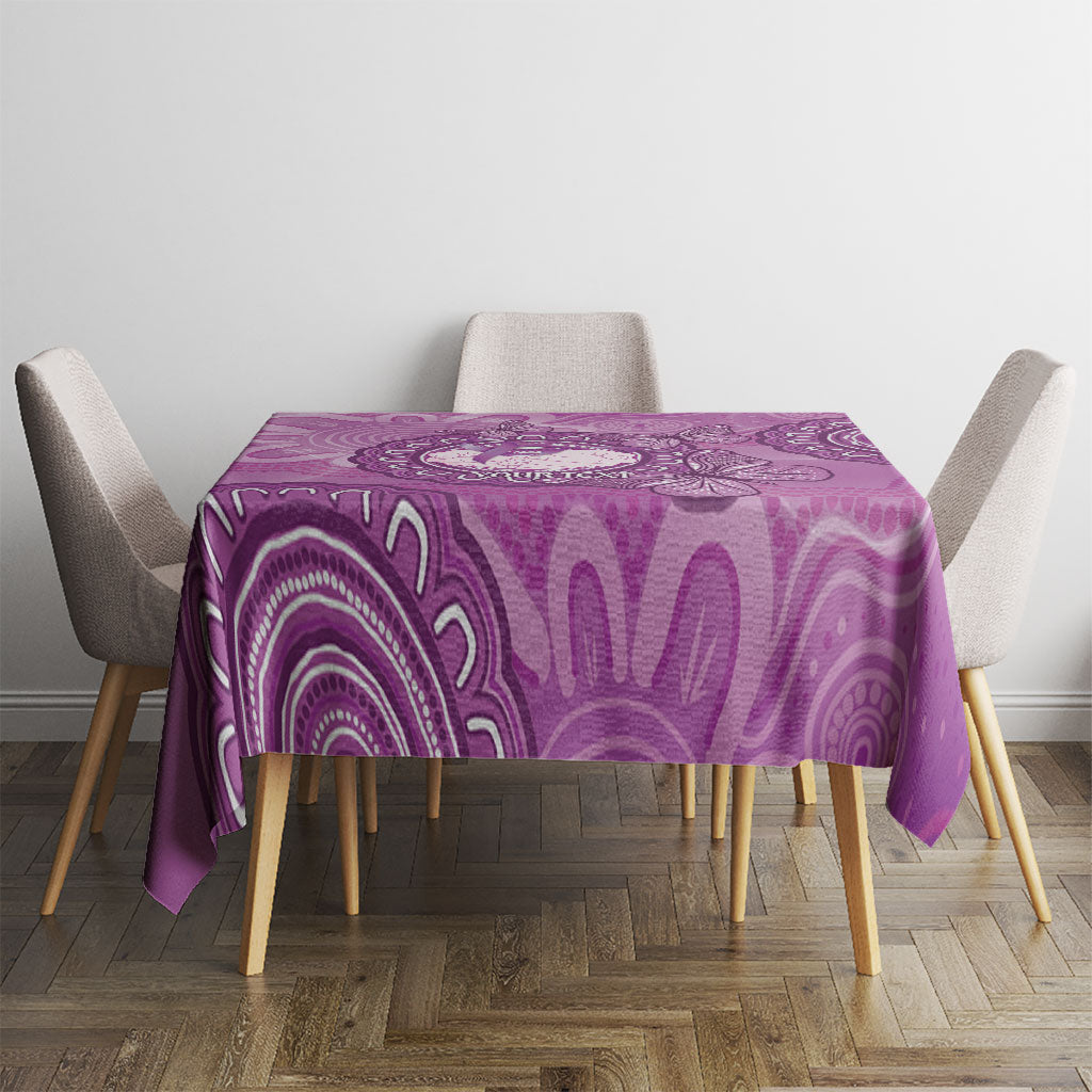 Australia Lupus Support Month Personalised Tablecloth Warrior Purple Ribbon Butterflies Indigenous Art