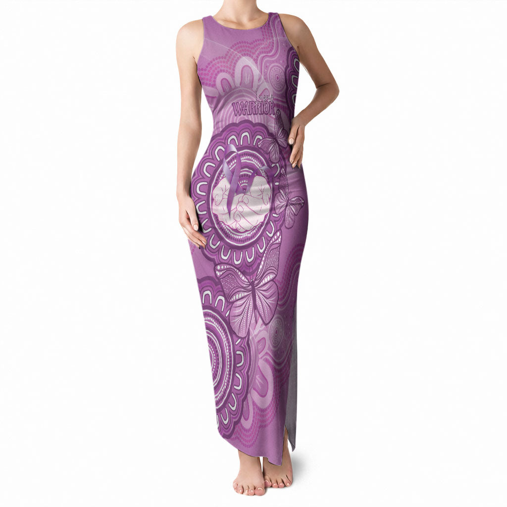 Australia Lupus Support Month Personalised Tank Maxi Dress Warrior Purple Ribbon Butterflies Indigenous Art