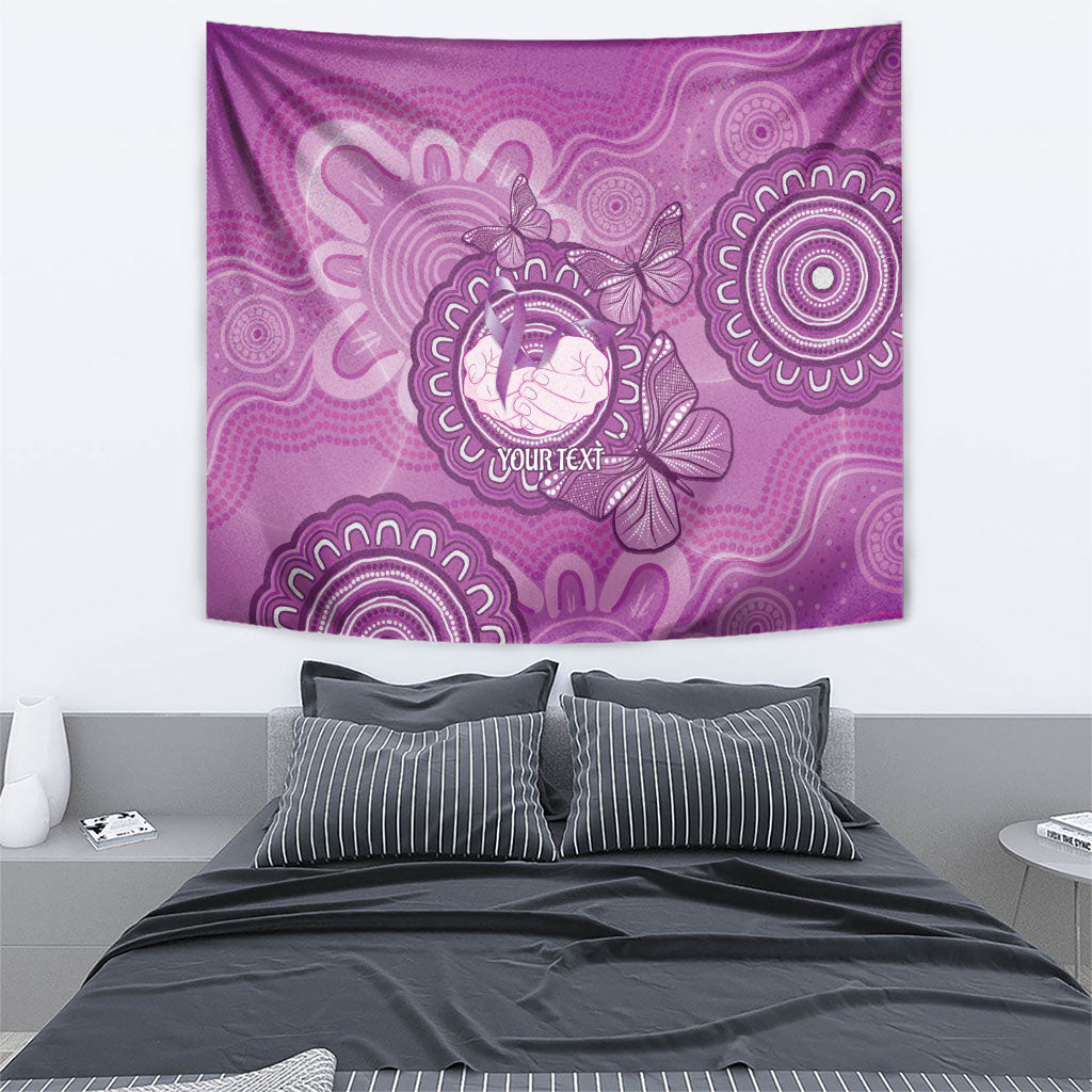 Australia Lupus Support Month Personalised Tapestry Warrior Purple Ribbon Butterflies Indigenous Art