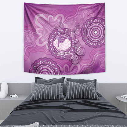 Australia Lupus Support Month Personalised Tapestry Warrior Purple Ribbon Butterflies Indigenous Art