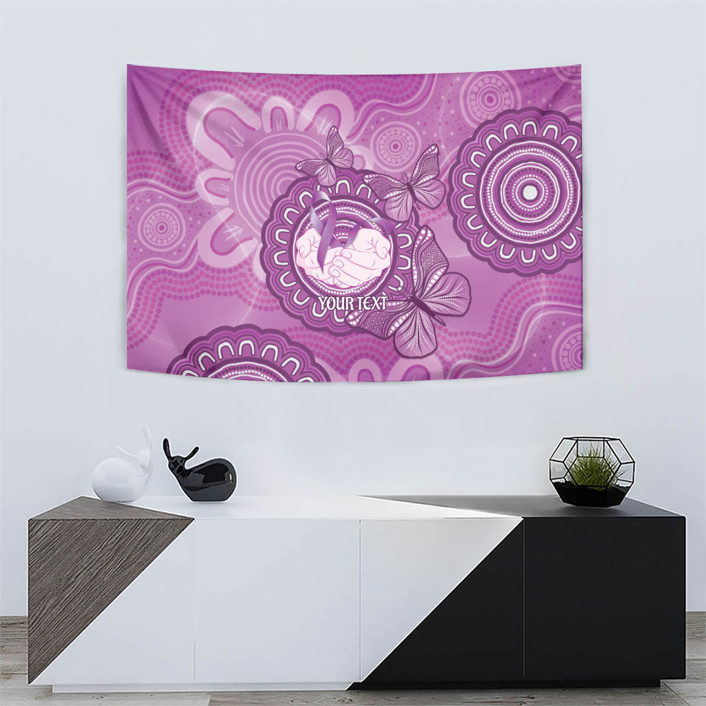Australia Lupus Support Month Personalised Tapestry Warrior Purple Ribbon Butterflies Indigenous Art