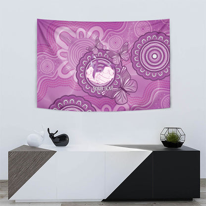 Australia Lupus Support Month Personalised Tapestry Warrior Purple Ribbon Butterflies Indigenous Art