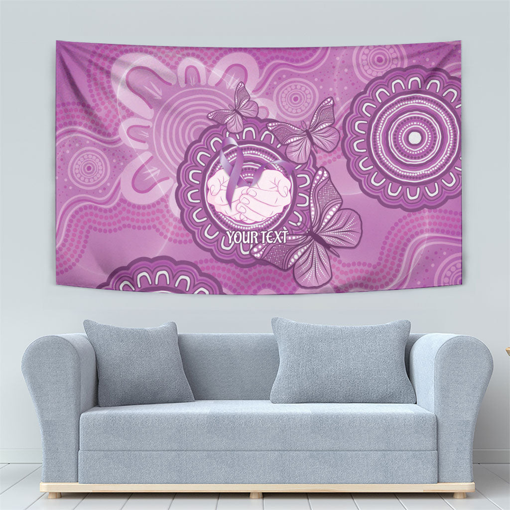 Australia Lupus Support Month Personalised Tapestry Warrior Purple Ribbon Butterflies Indigenous Art