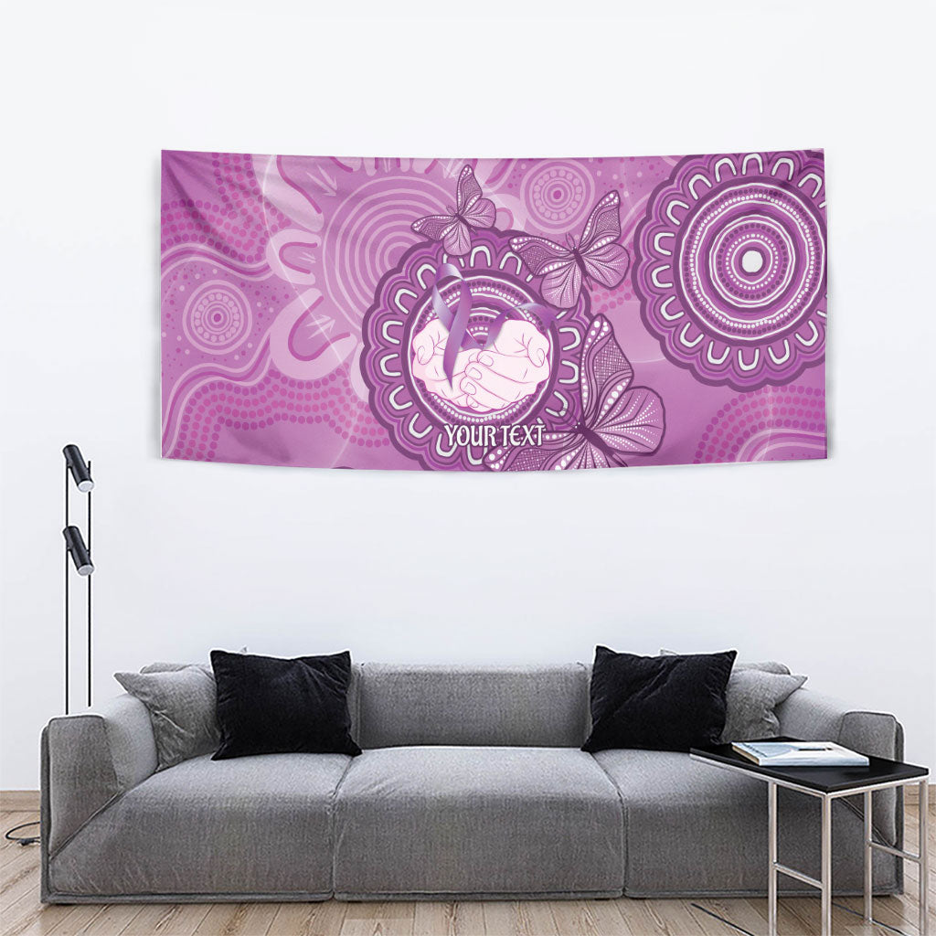 Australia Lupus Support Month Personalised Tapestry Warrior Purple Ribbon Butterflies Indigenous Art