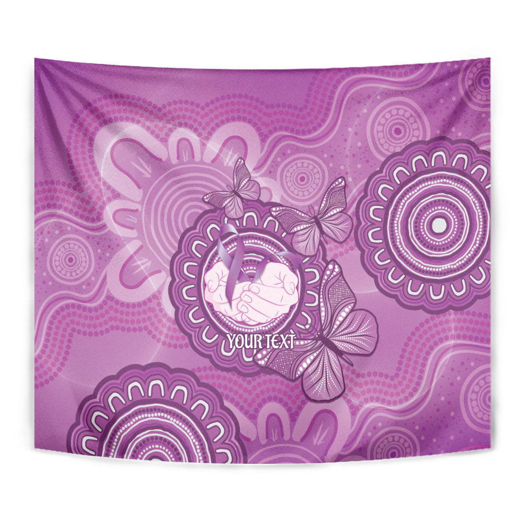 Australia Lupus Support Month Personalised Tapestry Warrior Purple Ribbon Butterflies Indigenous Art