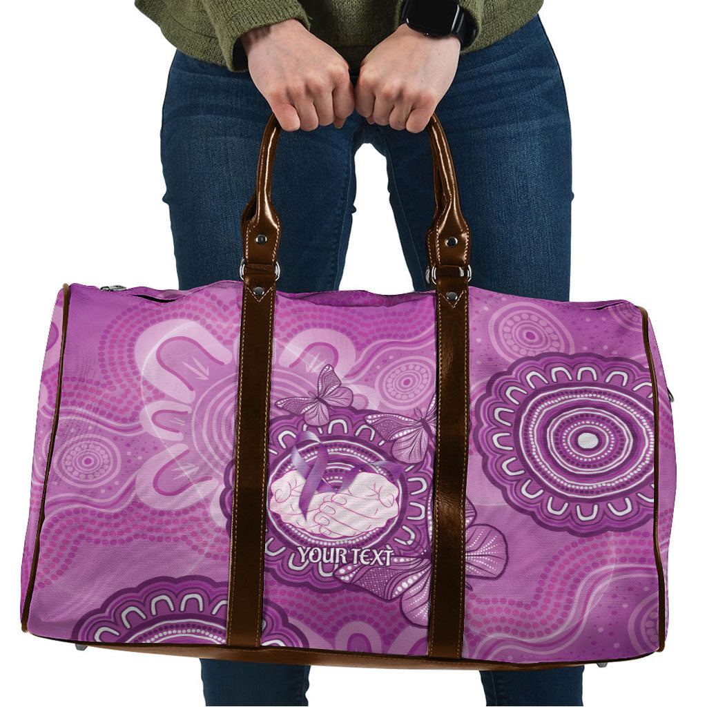 Australia Lupus Support Month Personalised Travel Bag Warrior Purple Ribbon Butterflies Indigenous Art