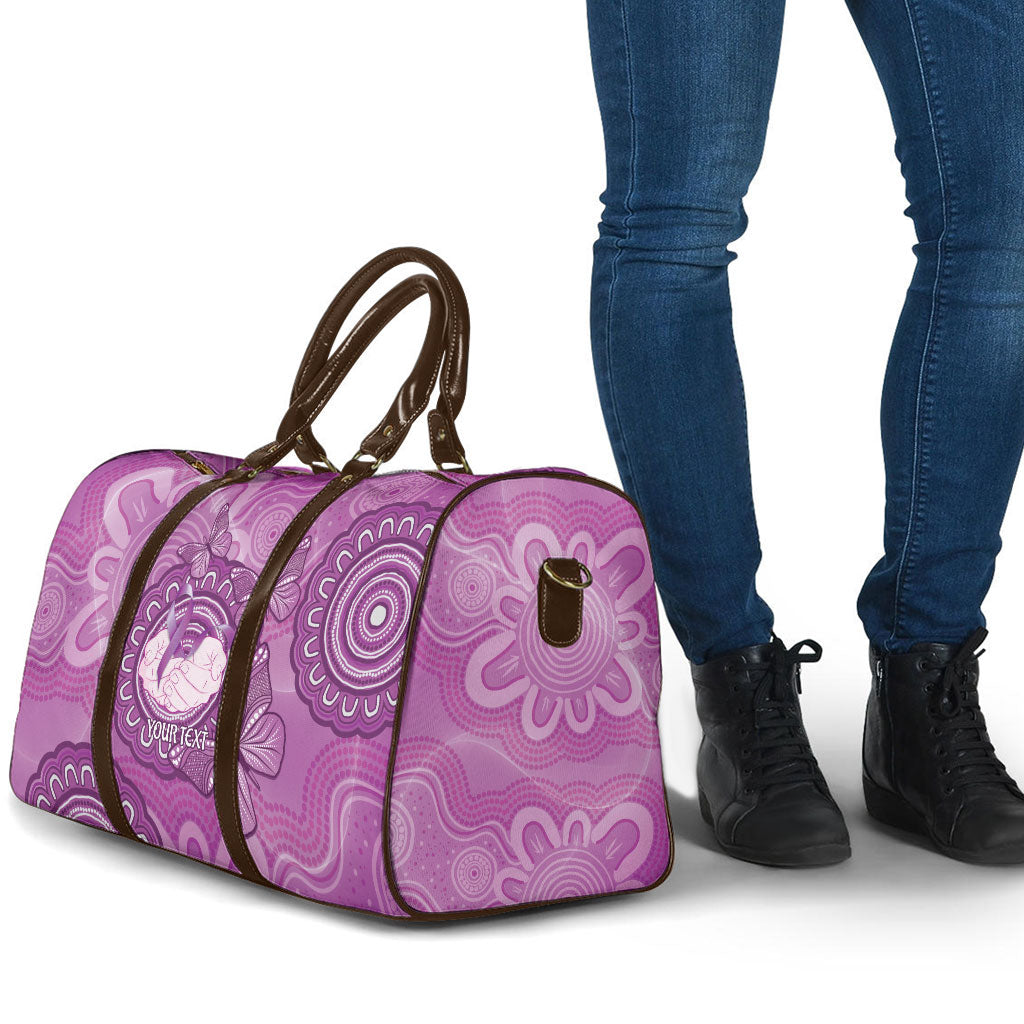 Australia Lupus Support Month Personalised Travel Bag Warrior Purple Ribbon Butterflies Indigenous Art