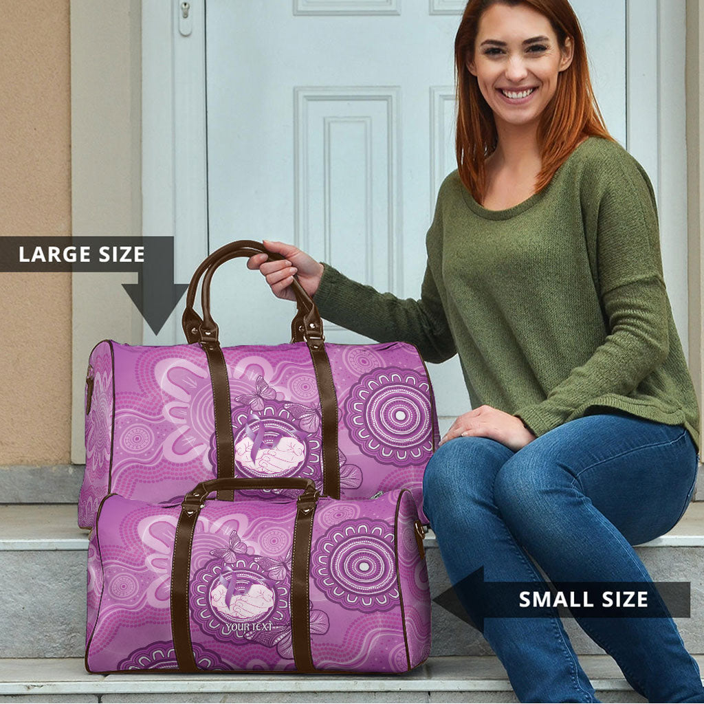 Australia Lupus Support Month Personalised Travel Bag Warrior Purple Ribbon Butterflies Indigenous Art