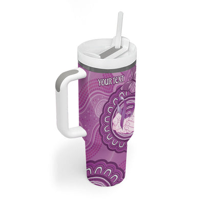Australia Lupus Support Month Personalised Tumbler With Handle Warrior Purple Ribbon Butterflies Indigenous Art