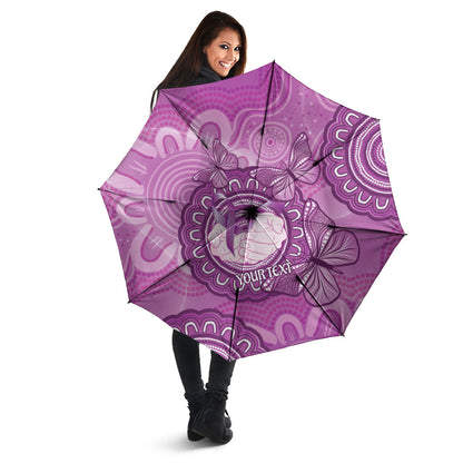 Australia Lupus Support Month Personalised Umbrella Warrior Purple Ribbon Butterflies Indigenous Art