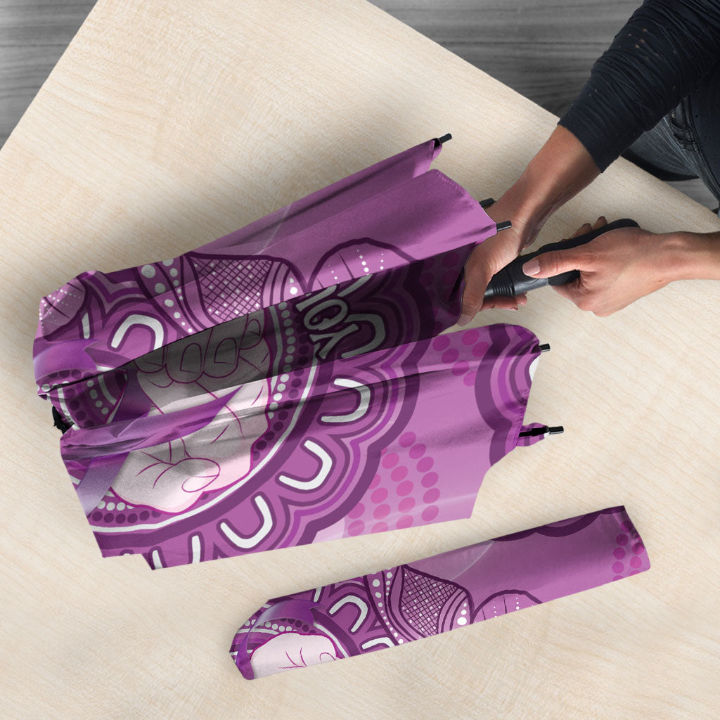 Australia Lupus Support Month Personalised Umbrella Warrior Purple Ribbon Butterflies Indigenous Art