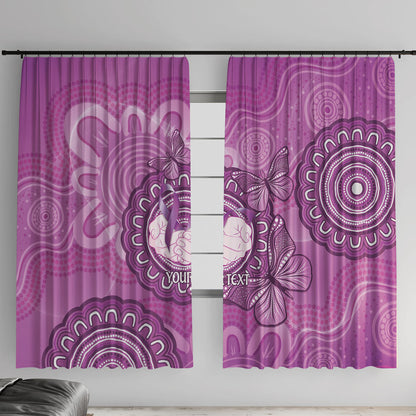 Australia Lupus Support Month Personalised Window Curtain Warrior Purple Ribbon Butterflies Indigenous Art
