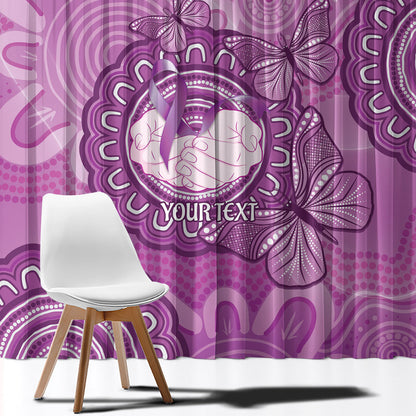 Australia Lupus Support Month Personalised Window Curtain Warrior Purple Ribbon Butterflies Indigenous Art