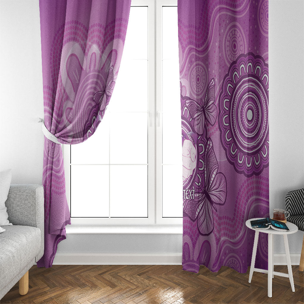 Australia Lupus Support Month Personalised Window Curtain Warrior Purple Ribbon Butterflies Indigenous Art
