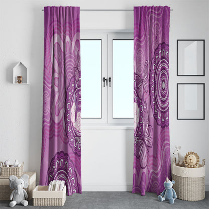Australia Lupus Support Month Personalised Window Curtain Warrior Purple Ribbon Butterflies Indigenous Art