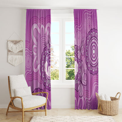 Australia Lupus Support Month Personalised Window Curtain Warrior Purple Ribbon Butterflies Indigenous Art