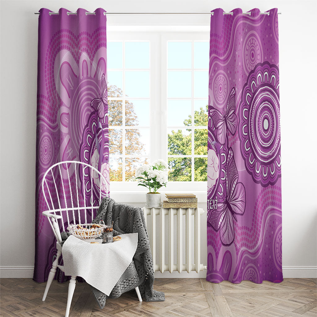Australia Lupus Support Month Personalised Window Curtain Warrior Purple Ribbon Butterflies Indigenous Art