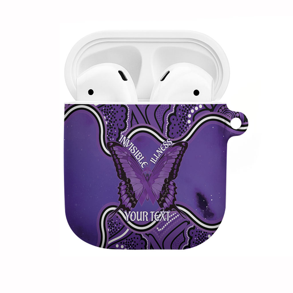 Australia Lupus Support Month Personalised AirPods Case Butterfly Purple Ribbon Invisible Illness Indigenous Art