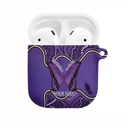 Australia Lupus Support Month Personalised AirPods Case Butterfly Purple Ribbon Invisible Illness Indigenous Art