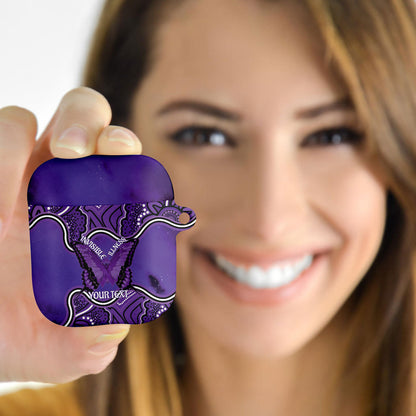 Australia Lupus Support Month Personalised AirPods Case Butterfly Purple Ribbon Invisible Illness Indigenous Art