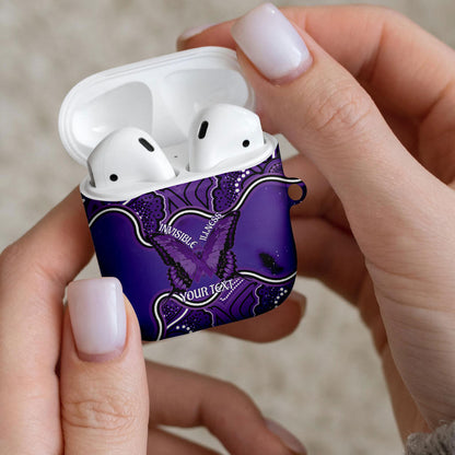 Australia Lupus Support Month Personalised AirPods Case Butterfly Purple Ribbon Invisible Illness Indigenous Art