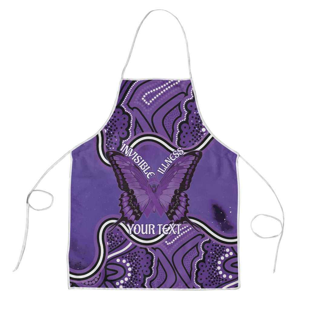 Australia Lupus Support Month Personalised Apron Butterfly Purple Ribbon Invisible Illness Indigenous Art