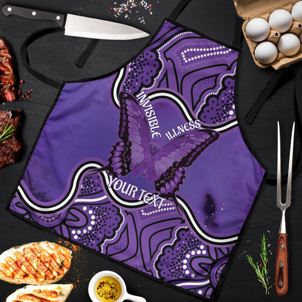 Australia Lupus Support Month Personalised Apron Butterfly Purple Ribbon Invisible Illness Indigenous Art
