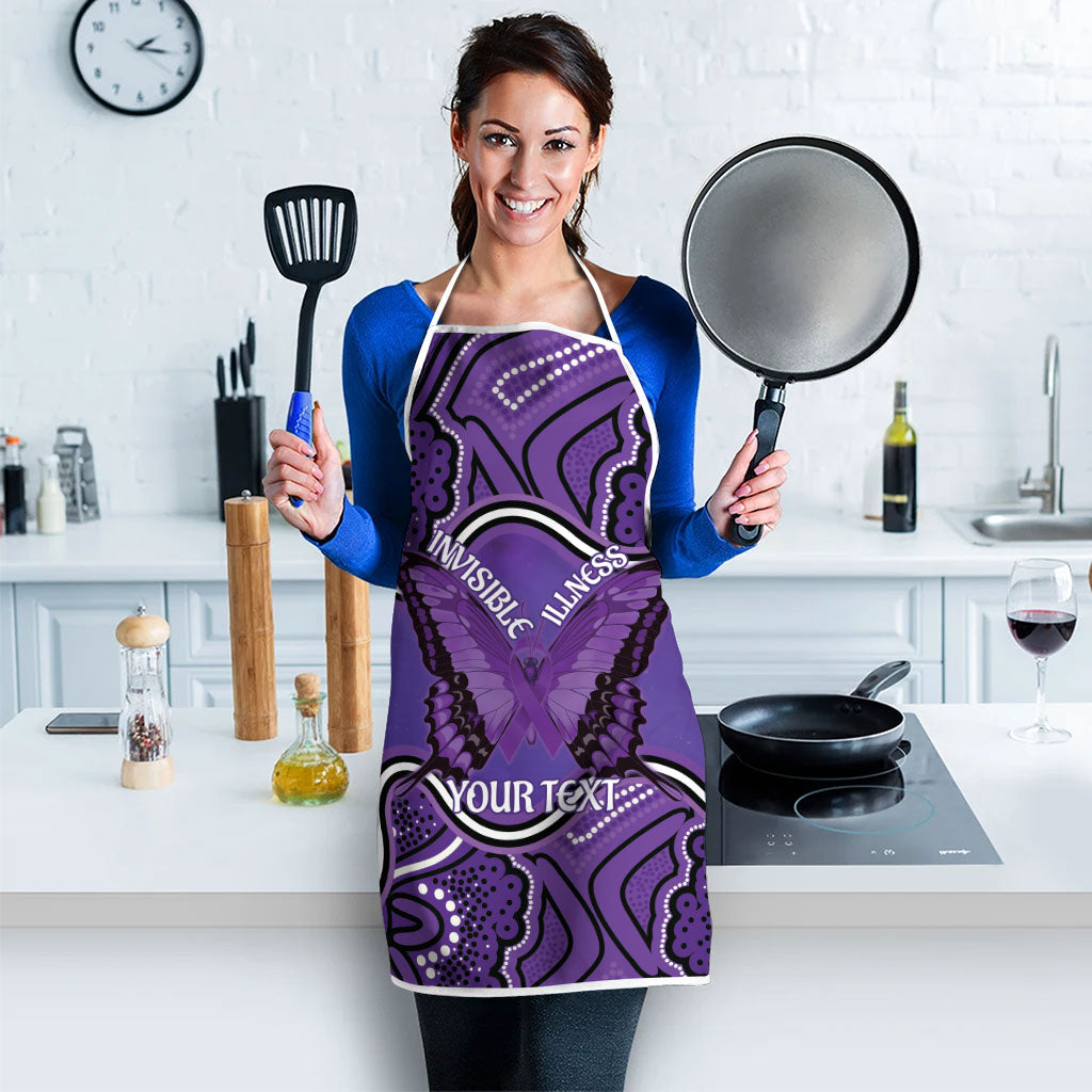 Australia Lupus Support Month Personalised Apron Butterfly Purple Ribbon Invisible Illness Indigenous Art